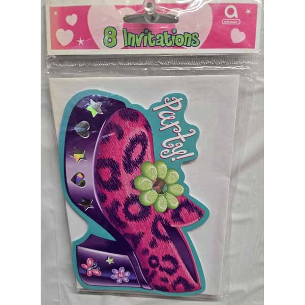 Glamour Girl Birthday Party Invitations, 8 Count