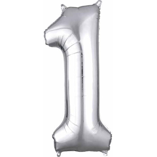 34-Inch Silver Number 1 Foil Balloon