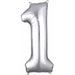 34-Inch Silver Number 1 Foil Balloon