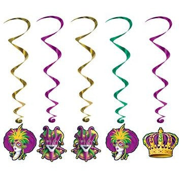 MARDI GRAS WHIRLS 5/PKG ASST. COLORS