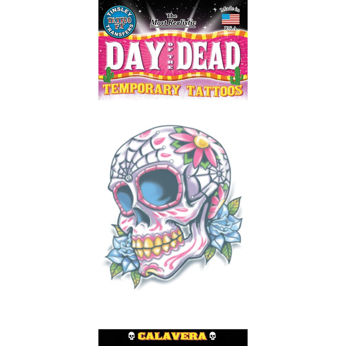 Tinsley Transfers Calaveras de Azúcar Sugar Skull Temporary Tattoos
