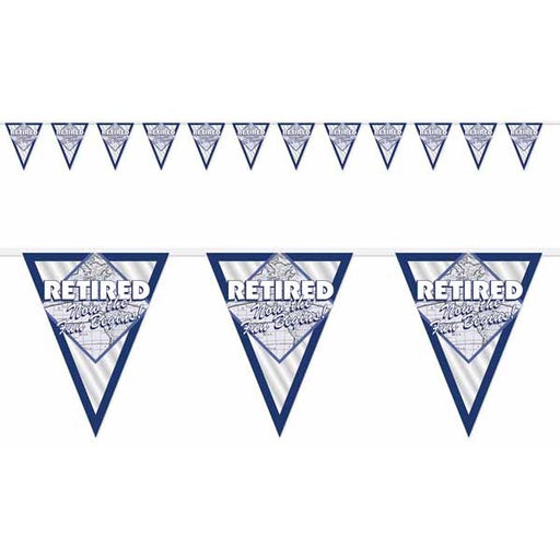 Retired Fun Retirement Pennant Banner, 12 ft
