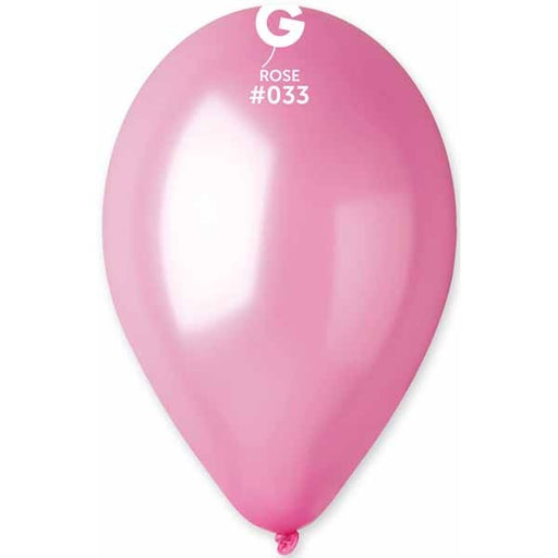 Gemar 12-Inch Metallic Rose #033 Latex Balloons, 50 Count