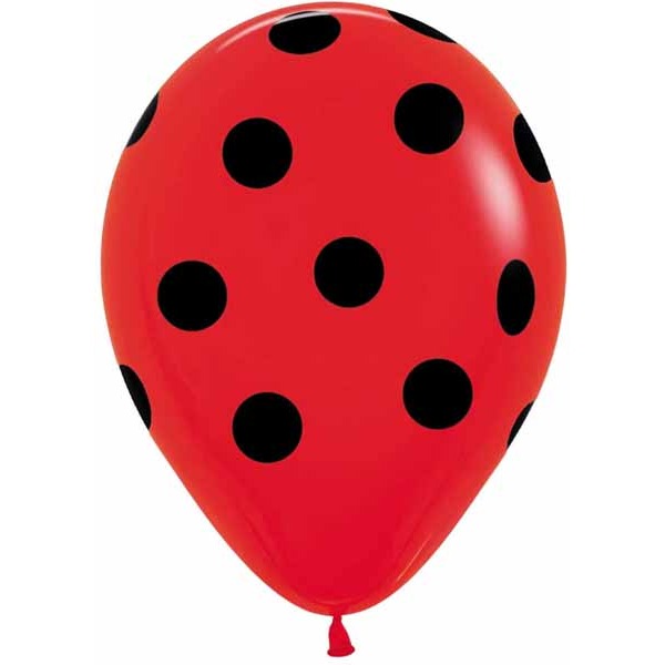 Sempertex Red Polka Dot 11-Inch Latex Balloons, 50 Count