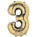 34 Inch White Gold Number 3 Balloon