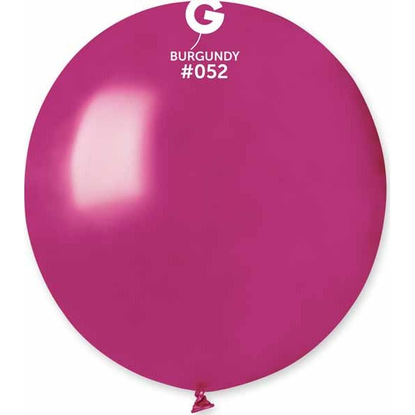 Gemar 19" Metallic Burgundy #052 Latex Balloons, 25 Count