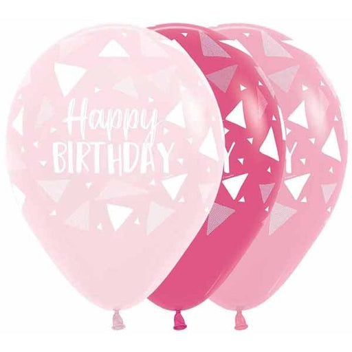 HBD TRIANGLES PINK 11" SEMPERTEX 50/BG