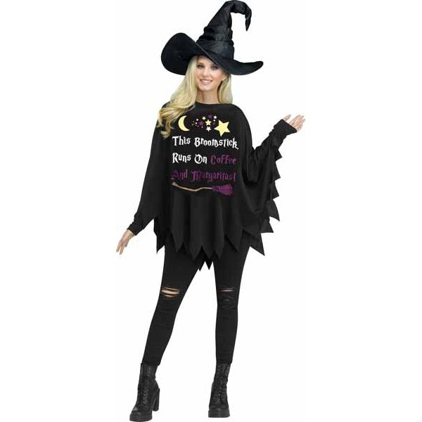 Party Witch Costume Poncho, One Size 4 to 14