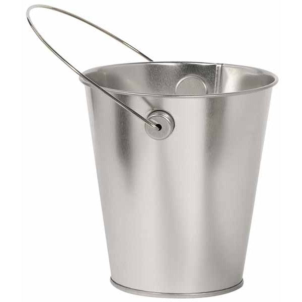 Silver Metal Bucket, 4.5 Inch
