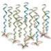 Dinosaur Whirls Hanging Party Decorations, 12 Pack