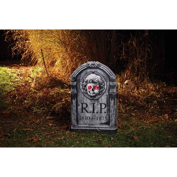 22-Inch Light-Up Angel Tombstone Halloween Decoration