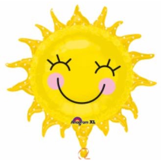 Smiling Sunshine Sun Foil Balloon, 29 Inch