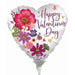 Happy Valentine's Day Pressed Flowers 9" Heart Foil Balloon