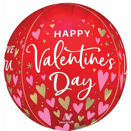 16" Satin Heartfelt Elegance Valentine's Day Orbz Foil Balloon