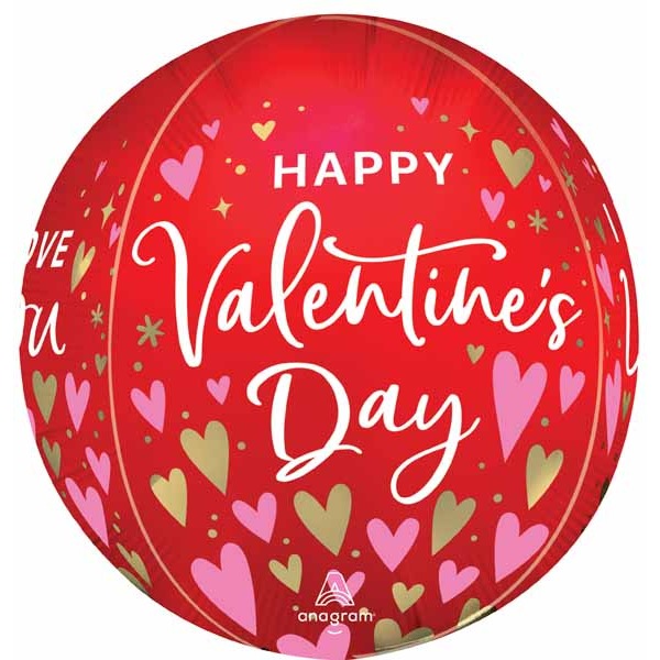 16" Satin Heartfelt Elegance Valentine's Day Orbz Foil Balloon