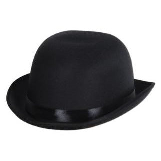 Black Satin Sleek Derby Hat