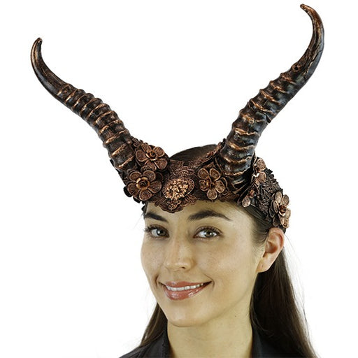 Vintage Style Horned Headband in Copper