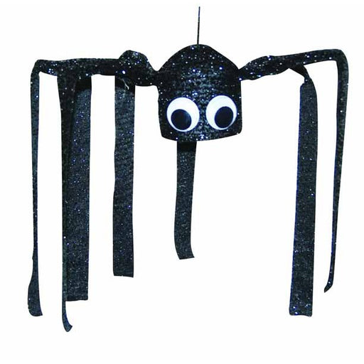 Accessoire d'Halloween animé : araignée noire tremblante