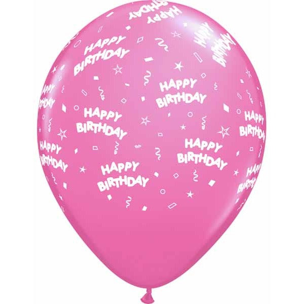 BONNE FETE ALL OVER 12" 50/BAG PINK