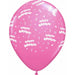 BONNE FETE ALL OVER 12" 50/BAG PINK