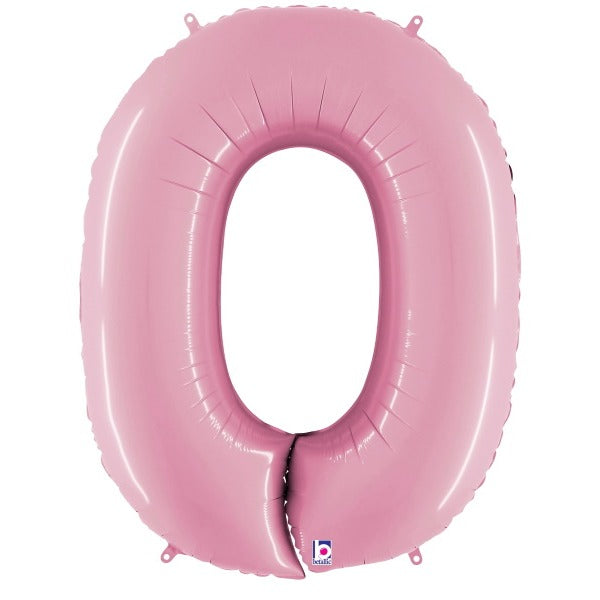 Megaloon Number 0 Balloon in Pastel Pink