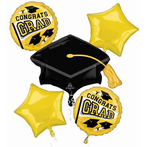 True to Your School Yellow Graduation Foil Balloon Bouquet