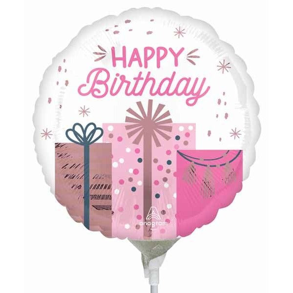 Pastel Happy Birthday 9-Inch Round Foil Balloon