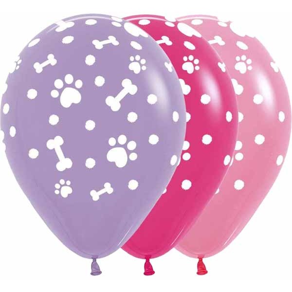 PAW PRINTS GIRL ASST 11" SEMPERTEX 50/BG