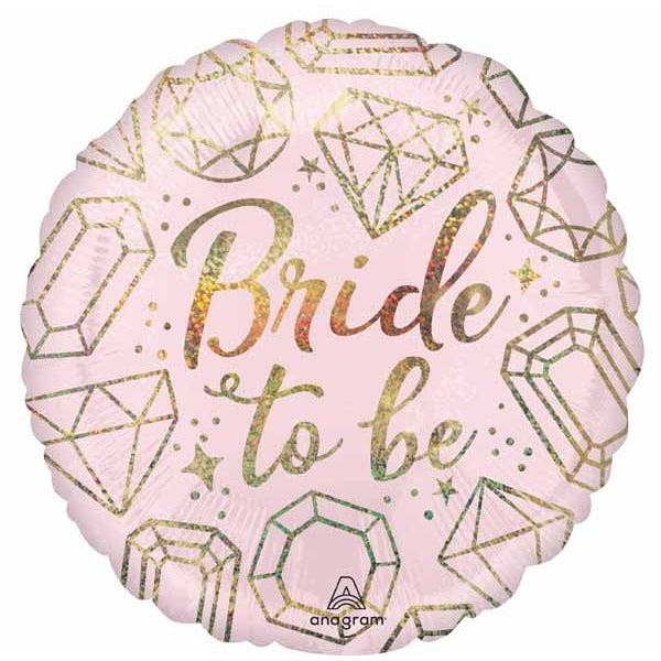 Bride to Be 18" Round Holographic Foil Balloon