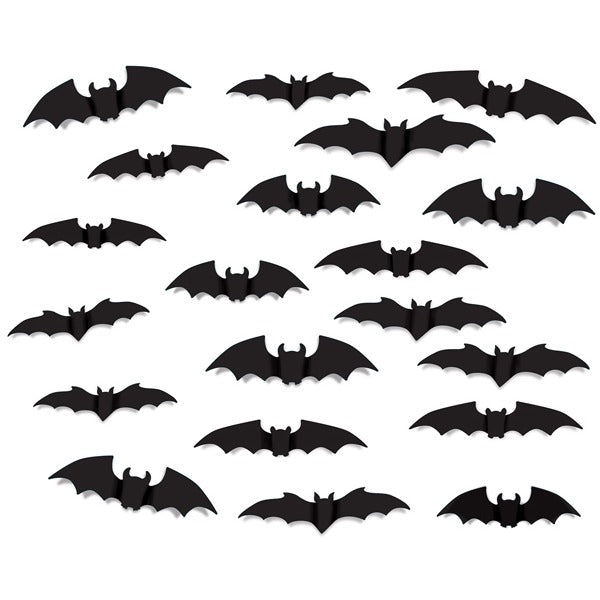 Assorted Bat Silhouettes Halloween Decorations, 20 Count