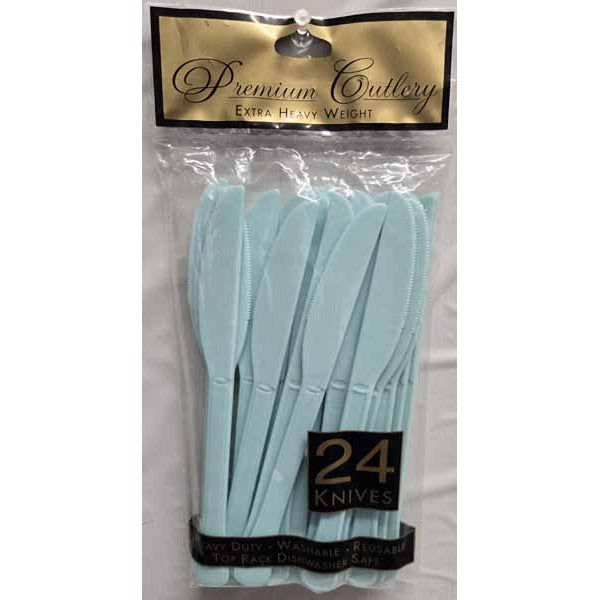 Baby Blue Heavyweight Plastic Knives, 24 Count