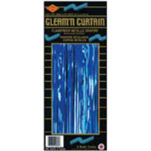 8'X3' Blue 1 Ply Metallic Curtain (1/Pk)