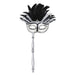 Feathered Mask with Stick for Mardi Gras