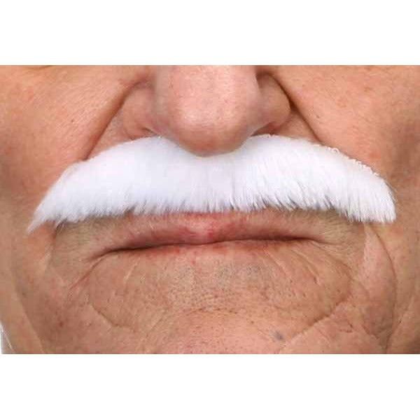 Pure White Self-Adhesive Costume Moustache