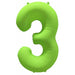 Decochamp 34-Inch Neon Green Number 3 Balloon