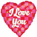 I Love You Checkerboard Jumbo Foil Balloon, 28 Inch