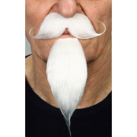 Pure White Self-Adhesive Moustache and Beard Set