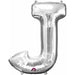 Silver Letter J 16-Inch Air-Fill Foil Balloon