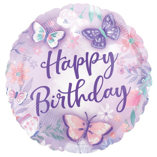 Flutters Birthday 18" Round Foil Balloon