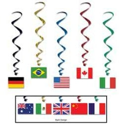 INTERNATIONAL FLAG WHIRLS 5/PKG 3'4"