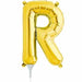 Gold Letter R Balloon, 16 Inch