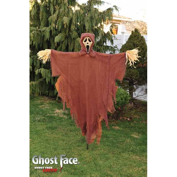60-Inch Brown Ghost Face Scarecrow Halloween Decoration