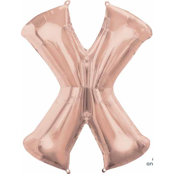 35 Inch Rose Gold Letter X Balloon