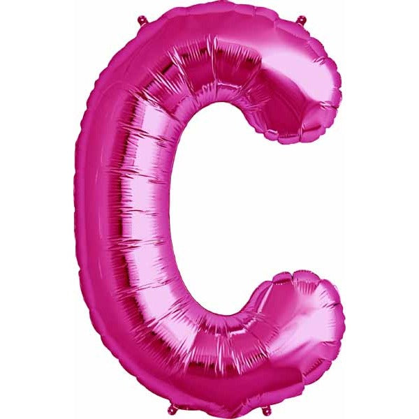 34" Magenta Letter C Balloon