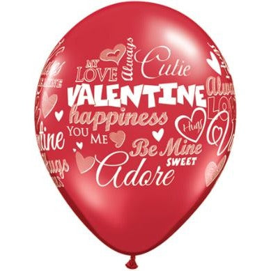 Sweet Valentine Messages 11-Inch Latex Balloons, 50 Count