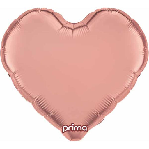 Prima Rose Gold 9-Inch Heart Foil Balloons, 6-Pack