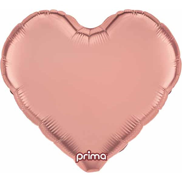 Prima Rose Gold 9-Inch Heart Foil Balloons, 6-Pack