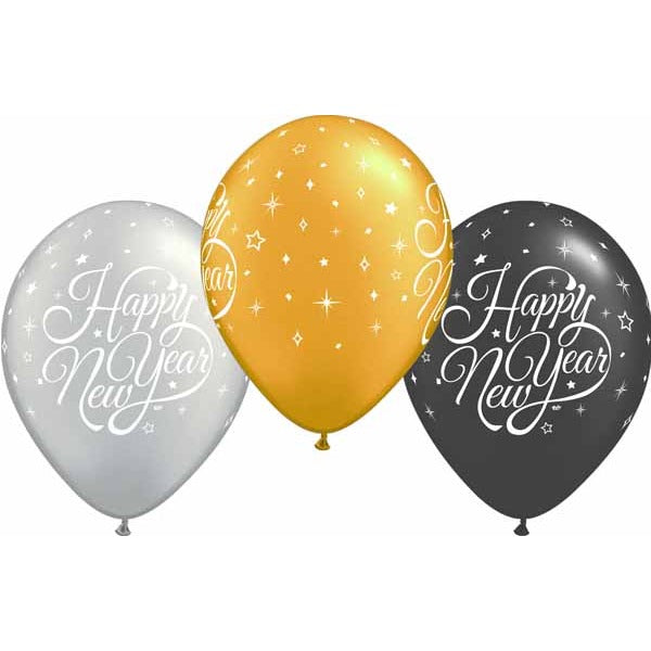 HAPPY NEW YEAR SCRIP 12" CLASSY 50/BAG