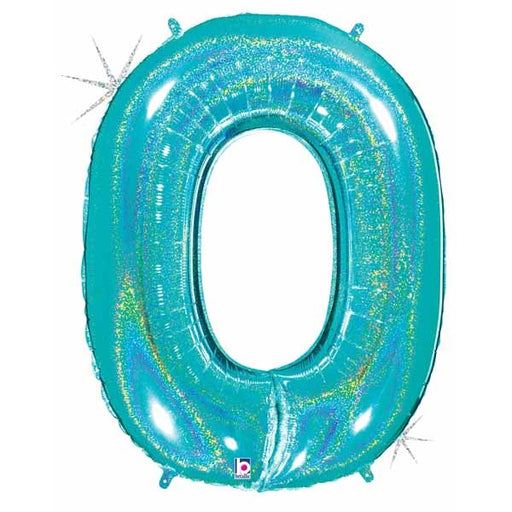 Megaloon 40-Inch Holographic Number 0 Balloon