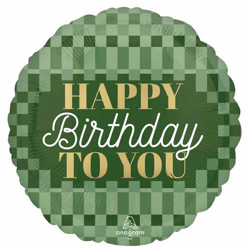 Stylish Sage Happy Birthday 18" Round Foil Balloon